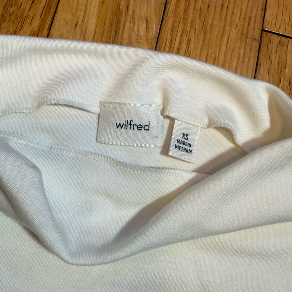 Aritzia Cream Asymmetrical Ruched Dress #602 - Picture 6 of 7